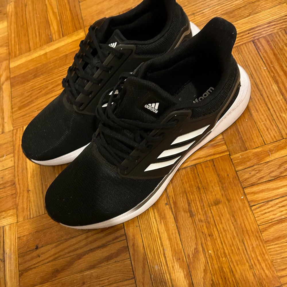 Adidas Black and White Athletic Shoes with Classic Stripes
